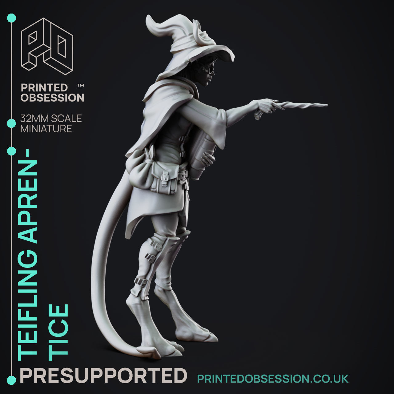 Teifling Apprentice- 3D Printable TTRPG - PRESUPPORTED - 32mm 3D print model_5