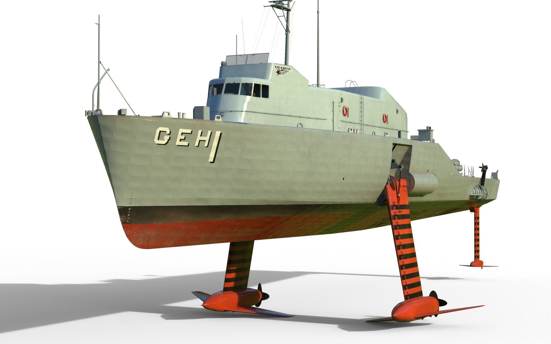 USS Plainview AGEH hydrofoil ship 3D model_1