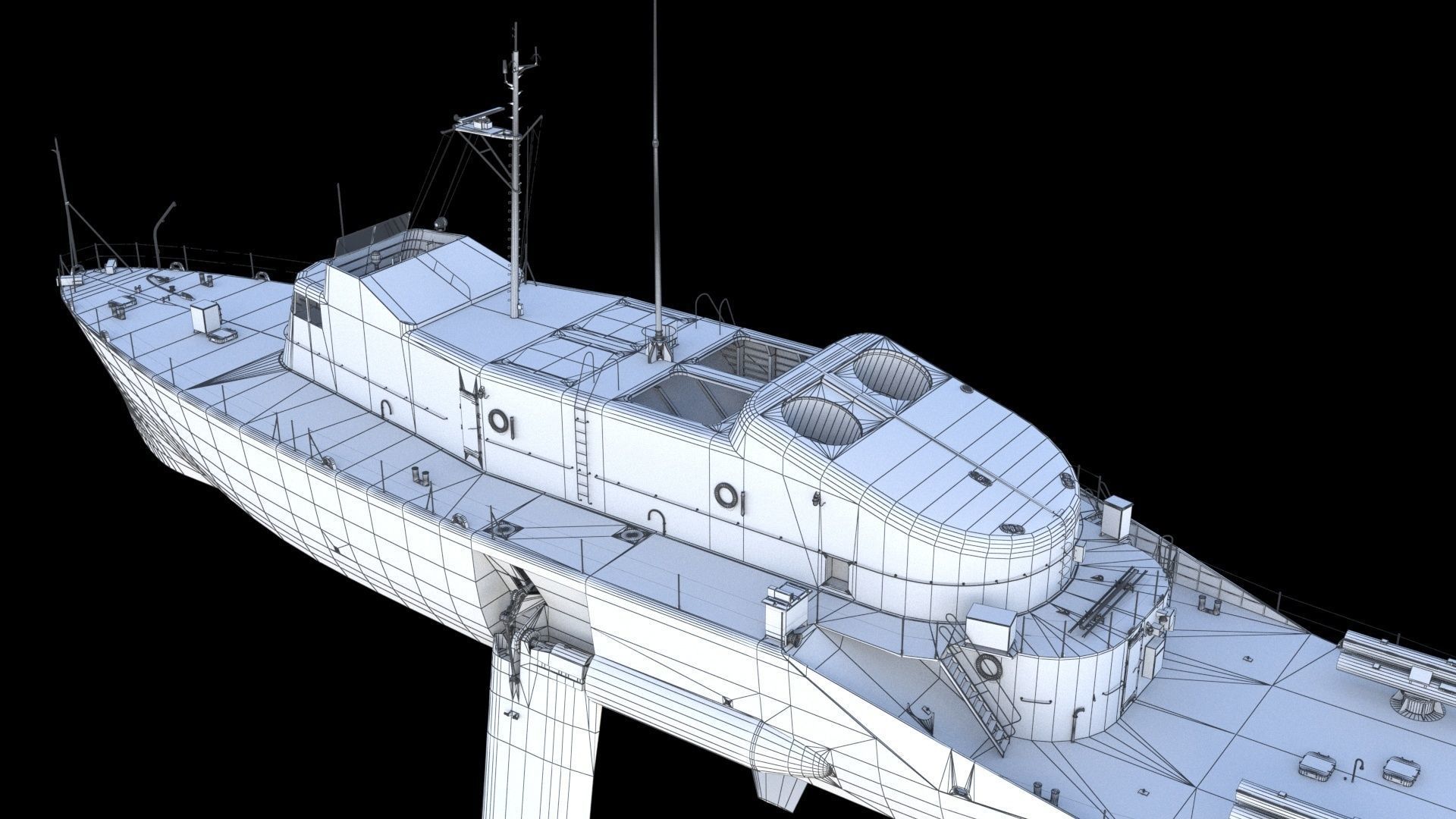 USS Plainview AGEH hydrofoil ship 3D model_21