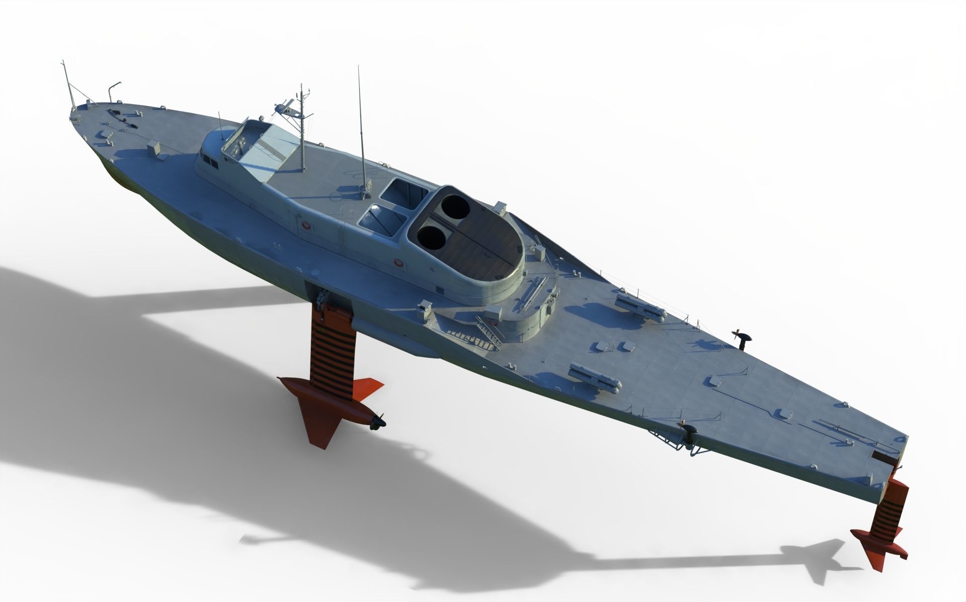 USS Plainview AGEH hydrofoil ship 3D model_13
