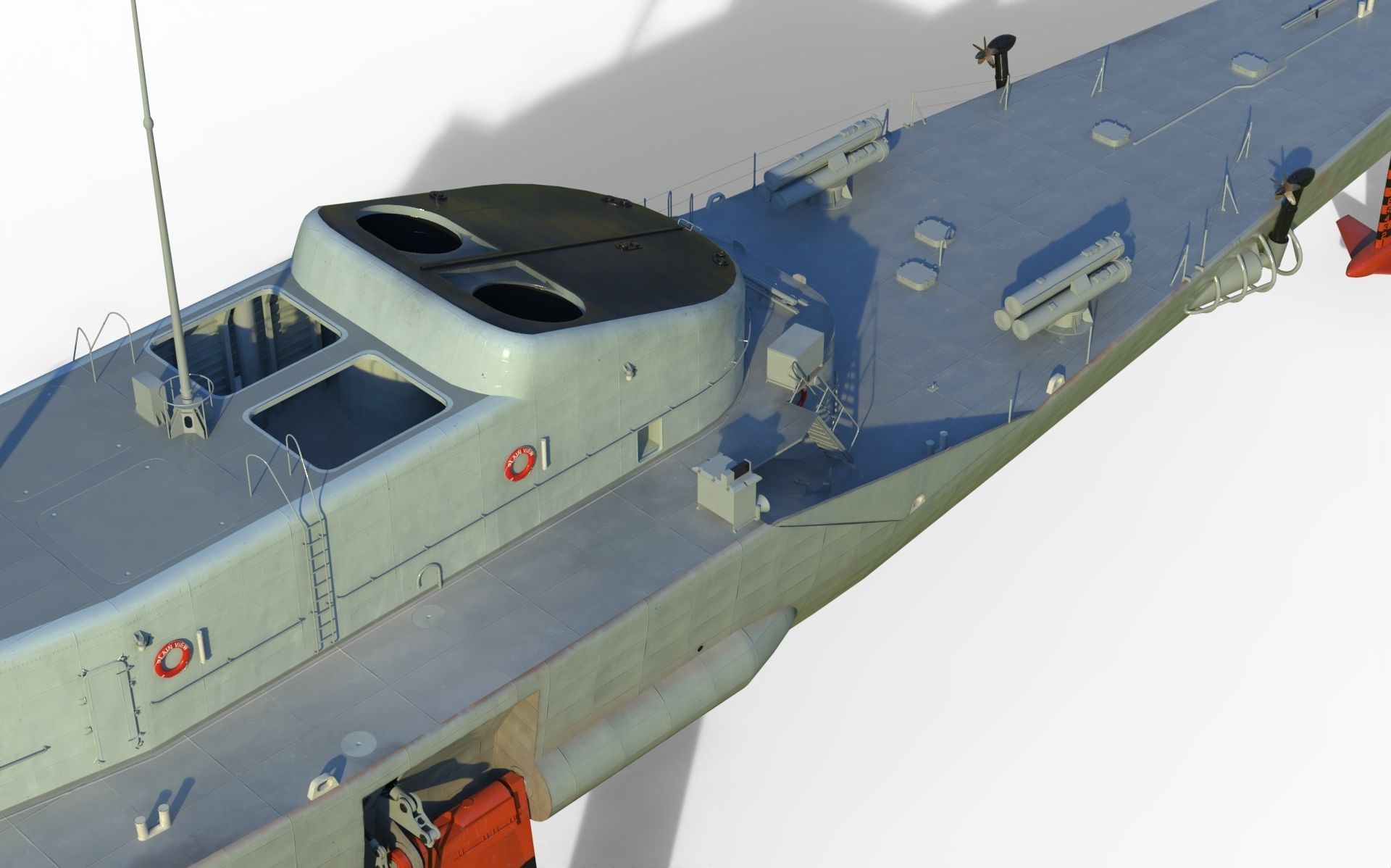 USS Plainview AGEH hydrofoil ship 3D model_11