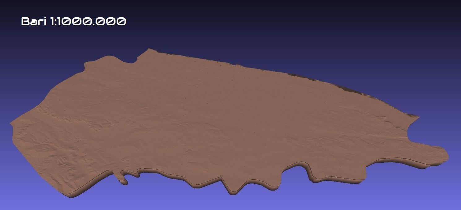 Italy 3D Map of Bari Provice 1 to 1000000 3D print model_1