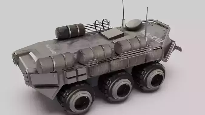 military or Mars Rover with pbr textures Low-poly 3D model