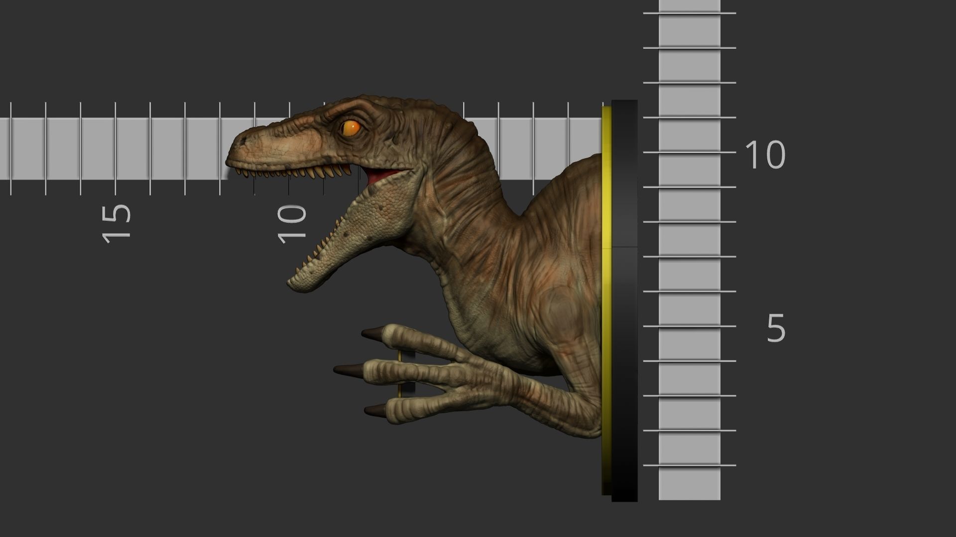 Velociraptor bust 3D print model_4