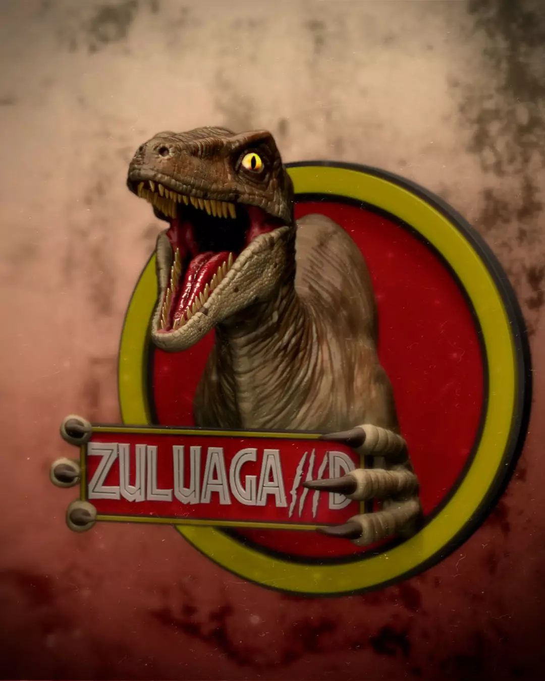 Velociraptor bust 3D print model_0