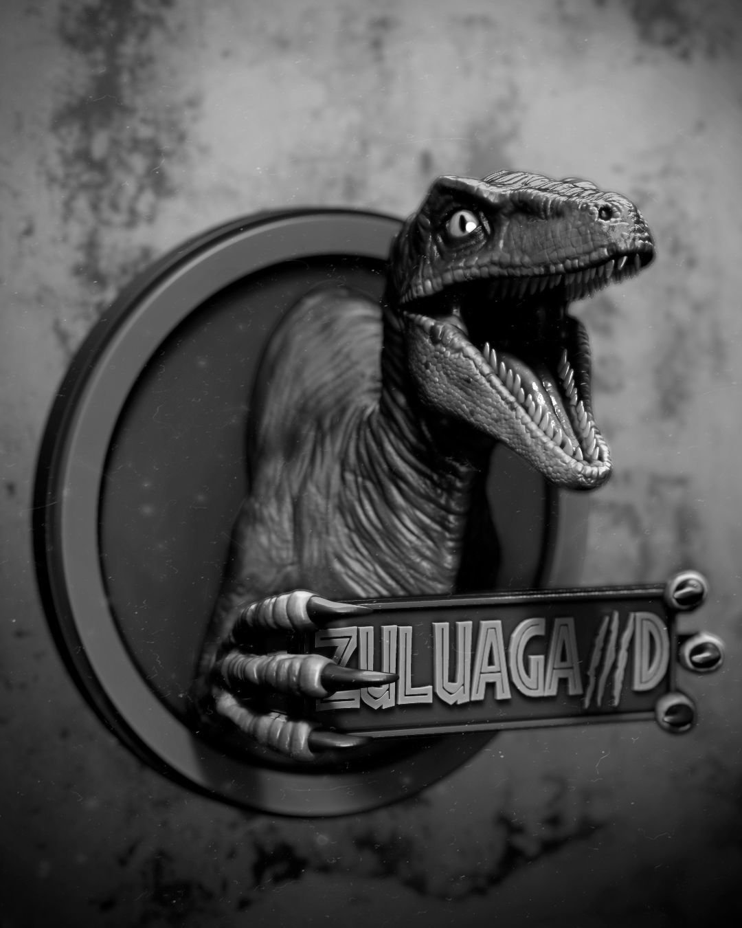 Velociraptor bust 3D print model_2