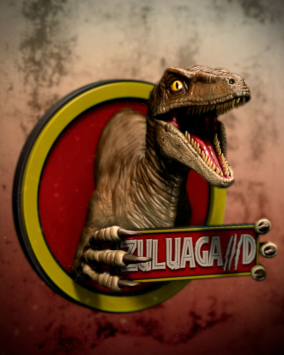 Velociraptor bust 3D print model_1