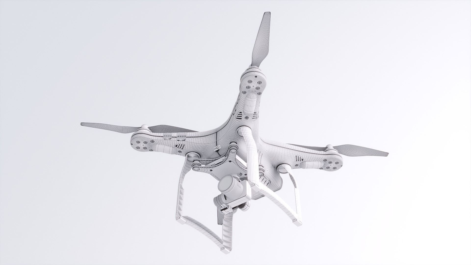 DJI Professional Phantom 3 Quadcopter Drone 3D Model 3D model_31