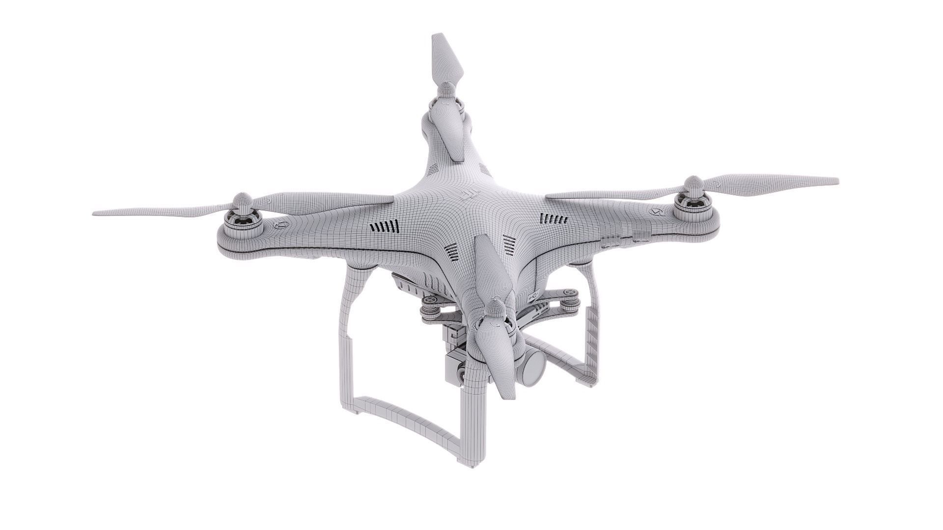 DJI Professional Phantom 3 Quadcopter Drone 3D Model 3D model_2