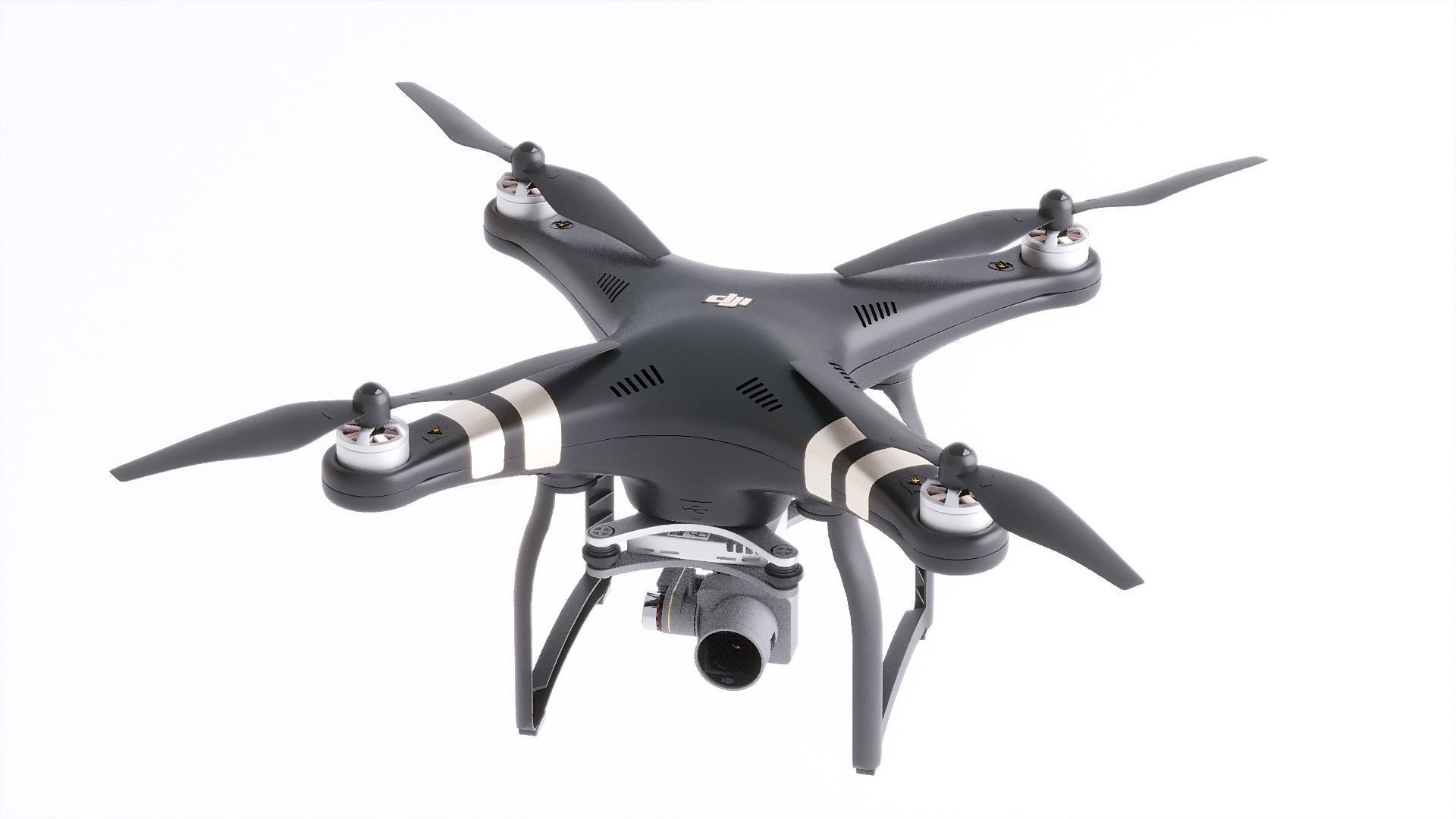 DJI Professional Phantom 3 Quadcopter Drone 3D Model 3D model_9