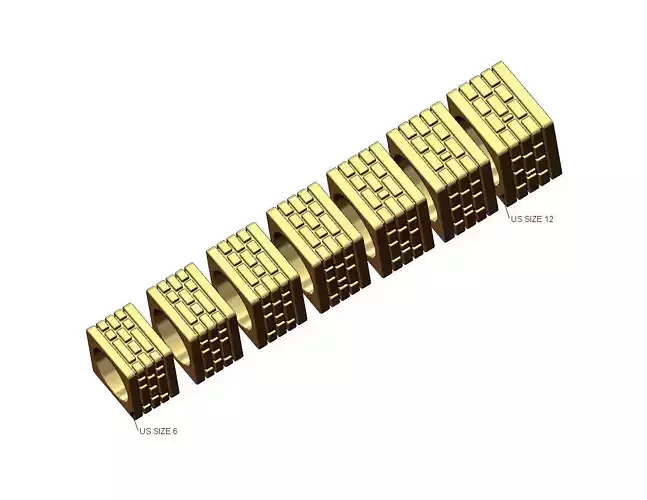 Chunky brick city ring US sizes 6to12