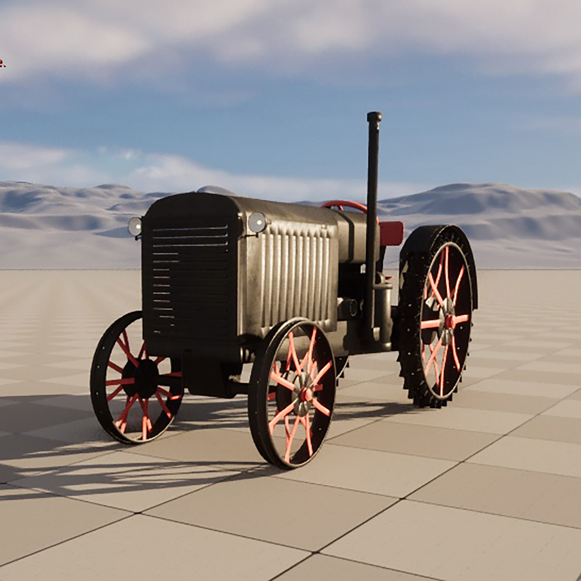 restored tractor from the 30s 3D model_8