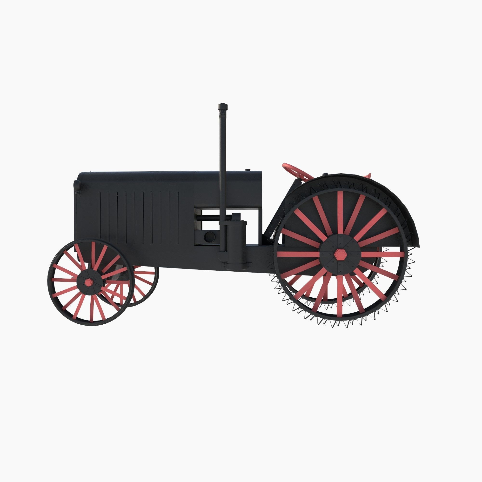 restored tractor from the 30s 3D model_2