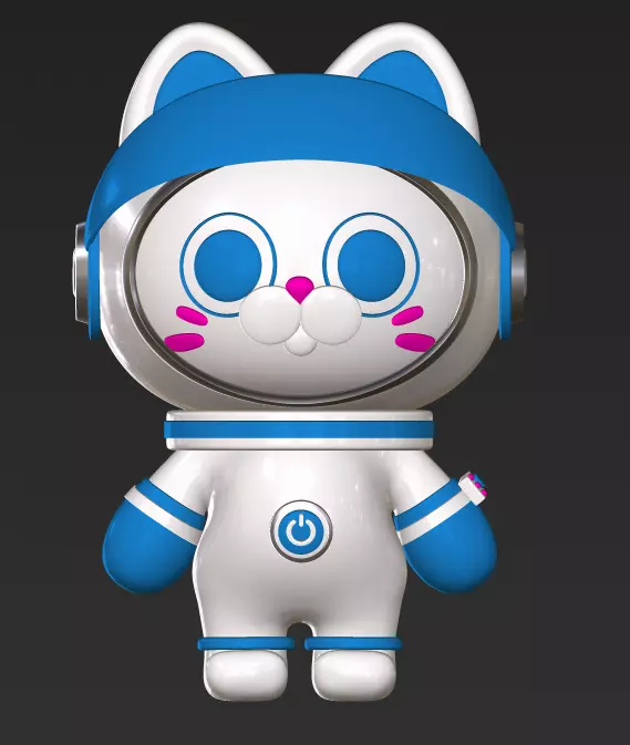 Cat cosmonaut 3D print model_0