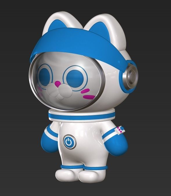 Cat cosmonaut 3D print model_2