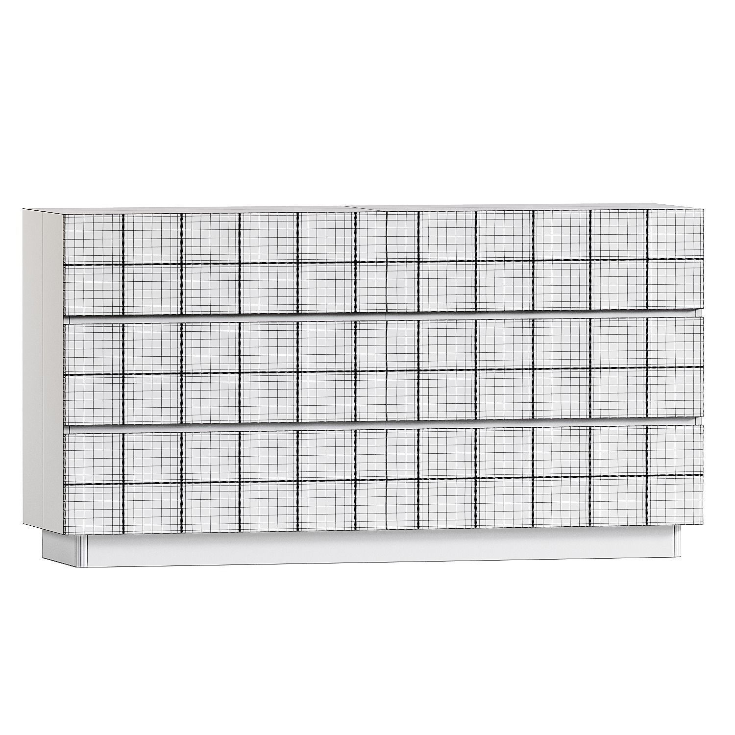 West Elm Luisa Carved 6 Drawer Dresser 3D model_1