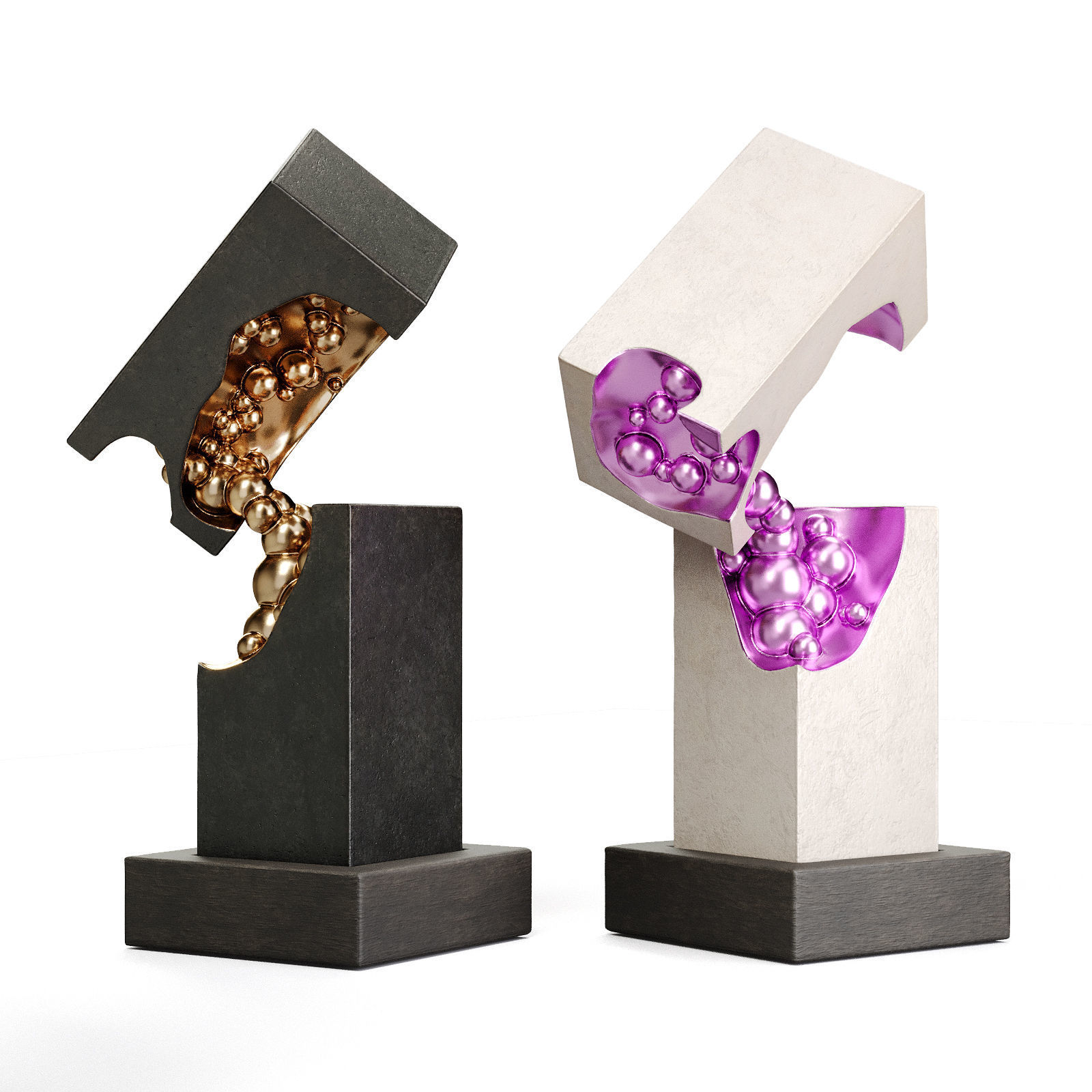 3D model Cubes and Bubbles art figure VR / AR / low-poly | CGTrader