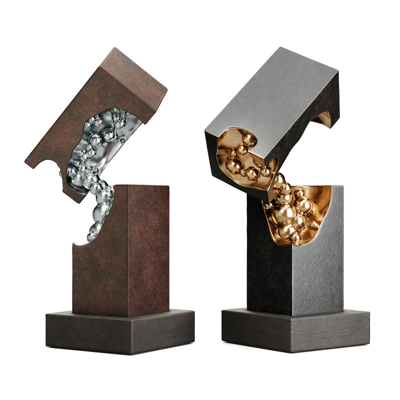 3D model Cubes and Bubbles art figure VR / AR / low-poly | CGTrader