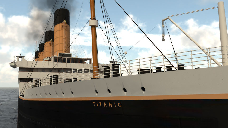 RMS TITANIC SHIP BLENDER AND MAYA 3D MODEL 3D model_5