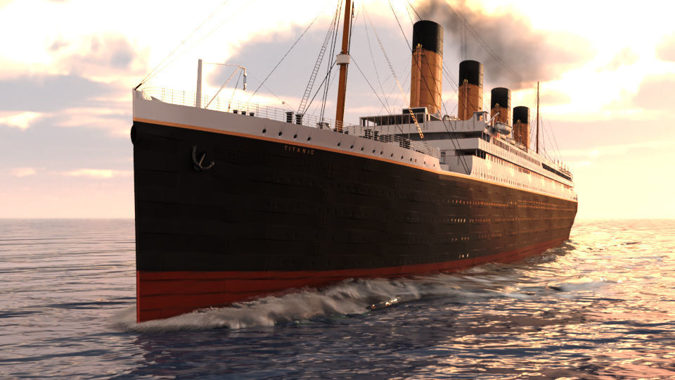 RMS TITANIC SHIP BLENDER AND MAYA 3D MODEL 3D model_3