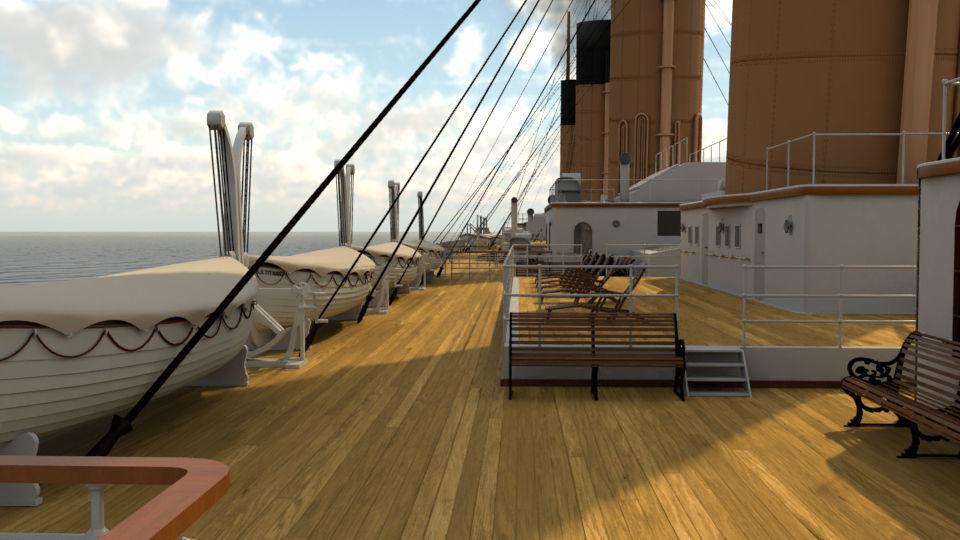 RMS TITANIC SHIP BLENDER AND MAYA 3D MODEL 3D model_4
