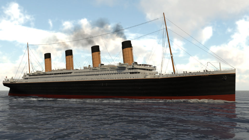 RMS TITANIC SHIP BLENDER AND MAYA 3D MODEL 3D model_2