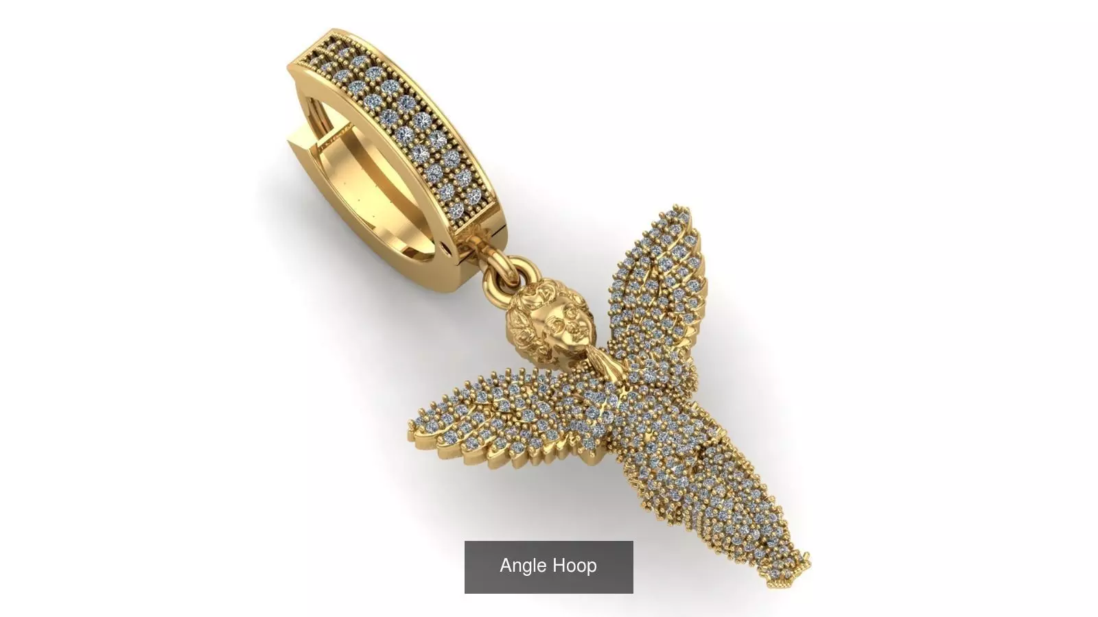 angle hoop earring  3D Model Collection_0