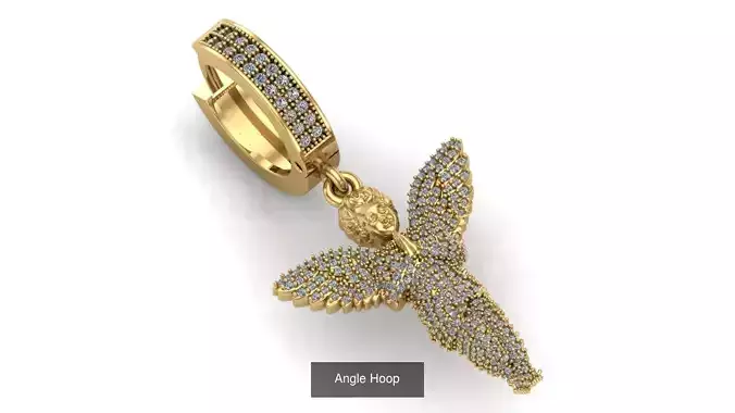 angle hoop earring  3D Model Collection