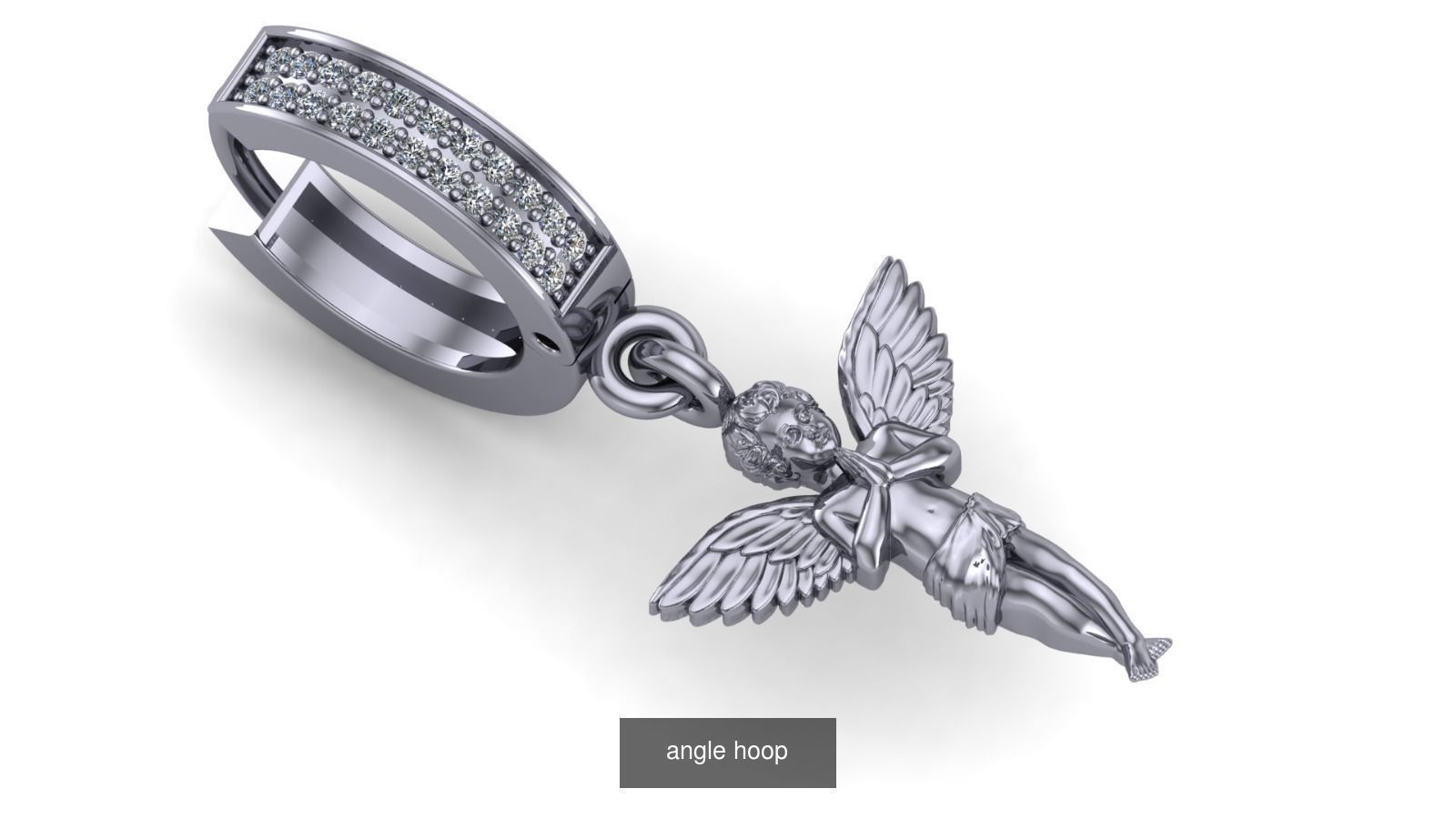 angle hoop earring  3D Model Collection_2