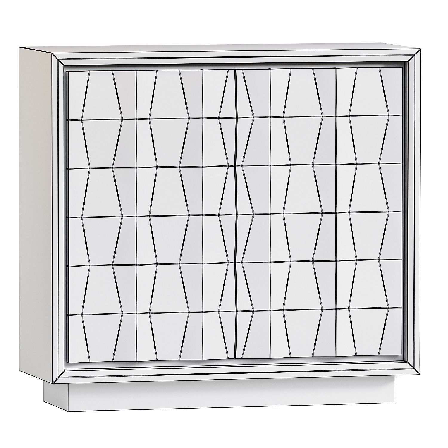 Carved Pattern Drawer Dresser 3D model_2