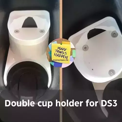 CITROEN DS3 DOUBLE CUP CONSOLE HOLDER Free 3D print model