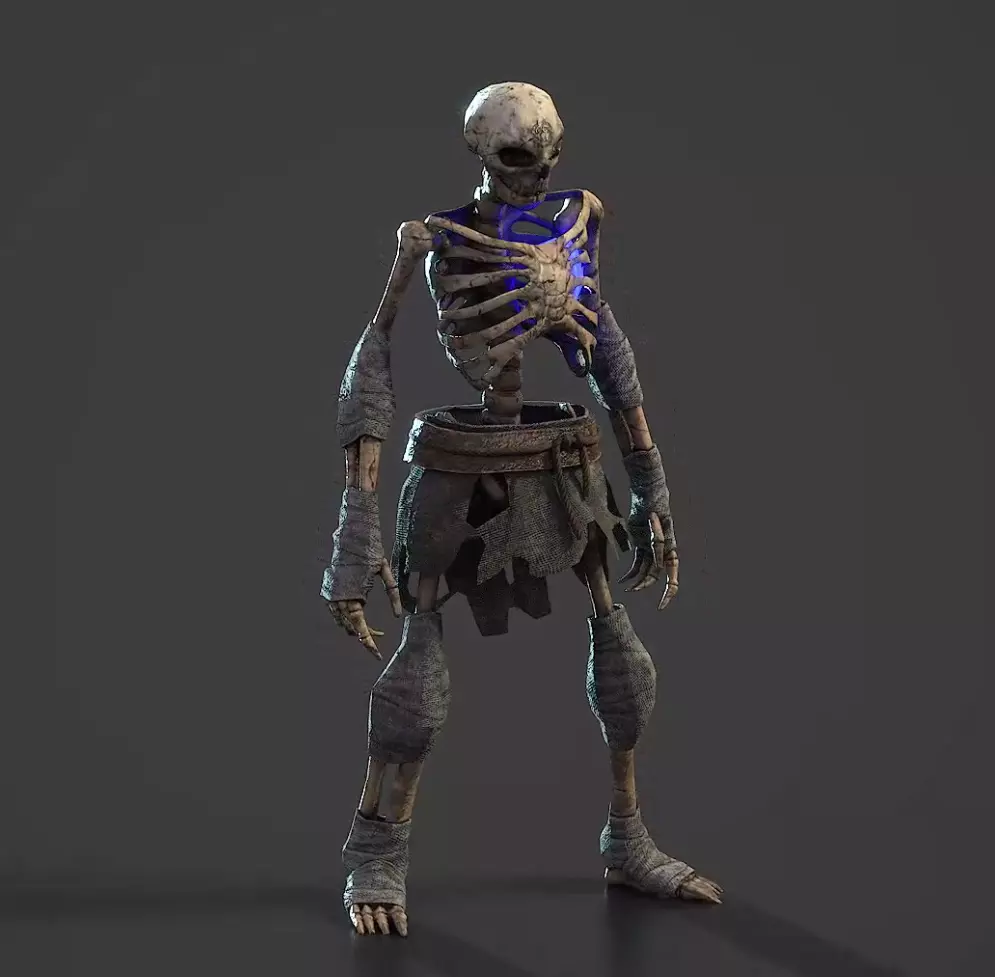 Skeleton Creep Low-poly 3D model_0