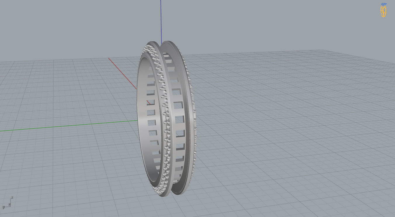 Ring with Princess Diamonds 3D print model_14
