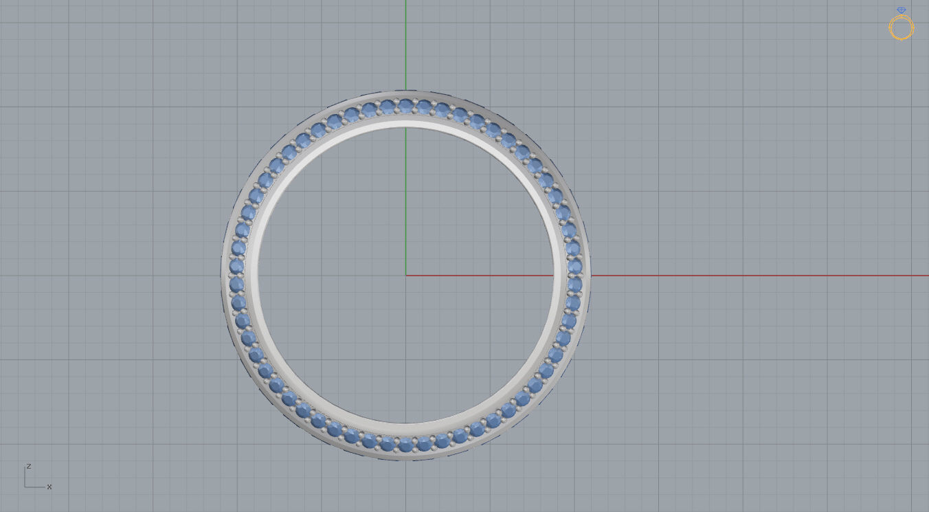 Ring with Princess Diamonds 3D print model_10