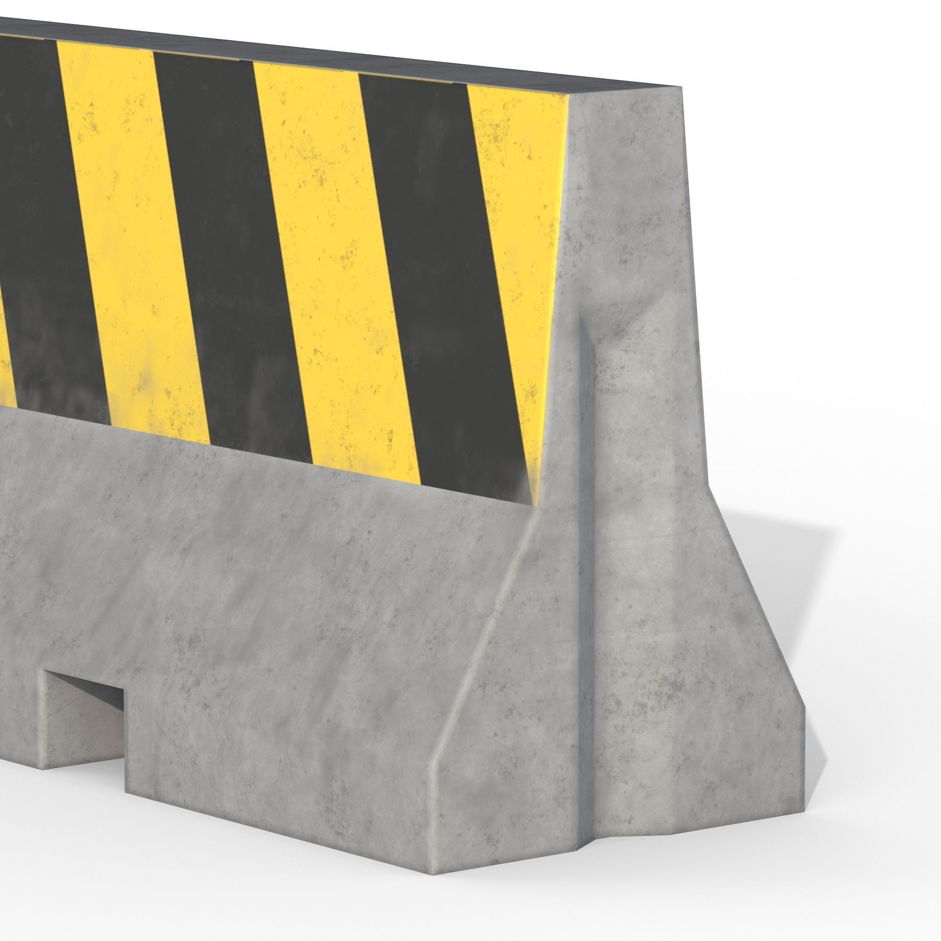 Concrete Traffic Barrier Low-poly 3D model_5