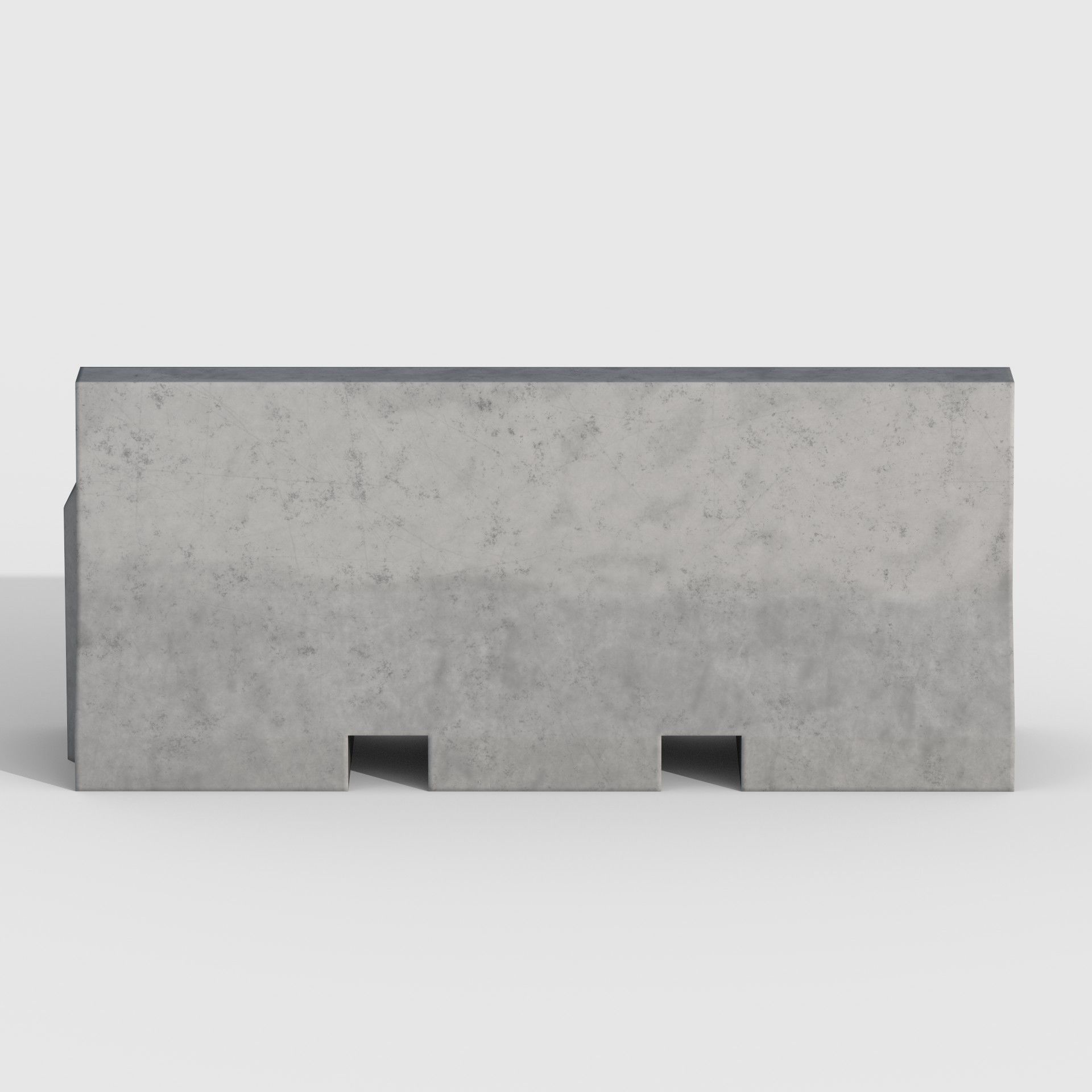 Concrete Traffic Barrier Low-poly 3D model_3
