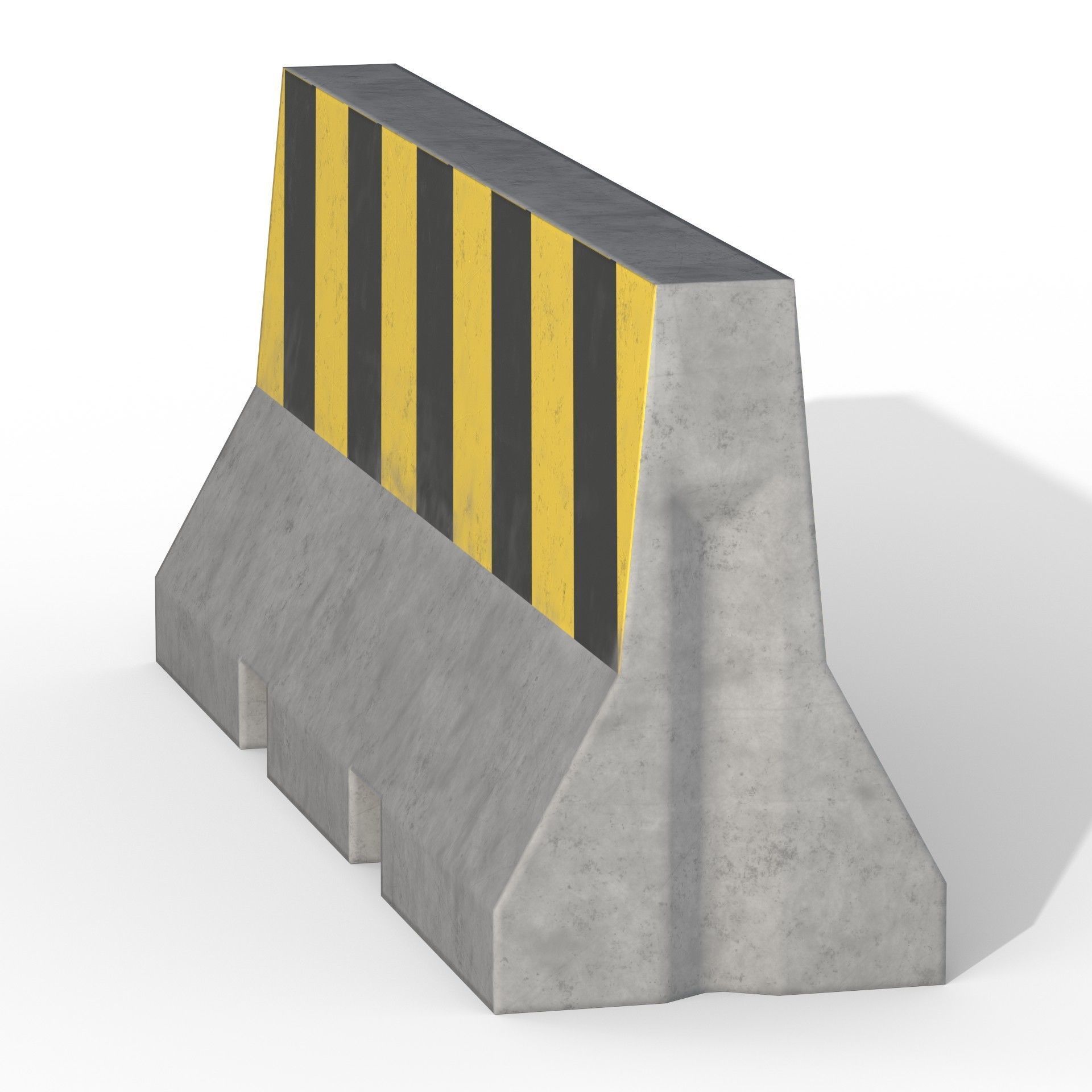 Concrete Traffic Barrier Low-poly 3D model_7