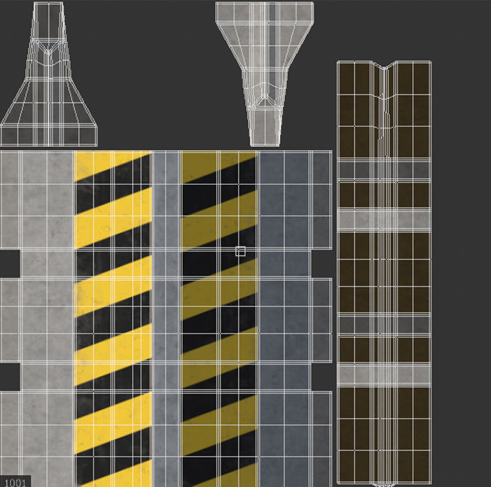 Concrete Traffic Barrier Low-poly 3D model_9