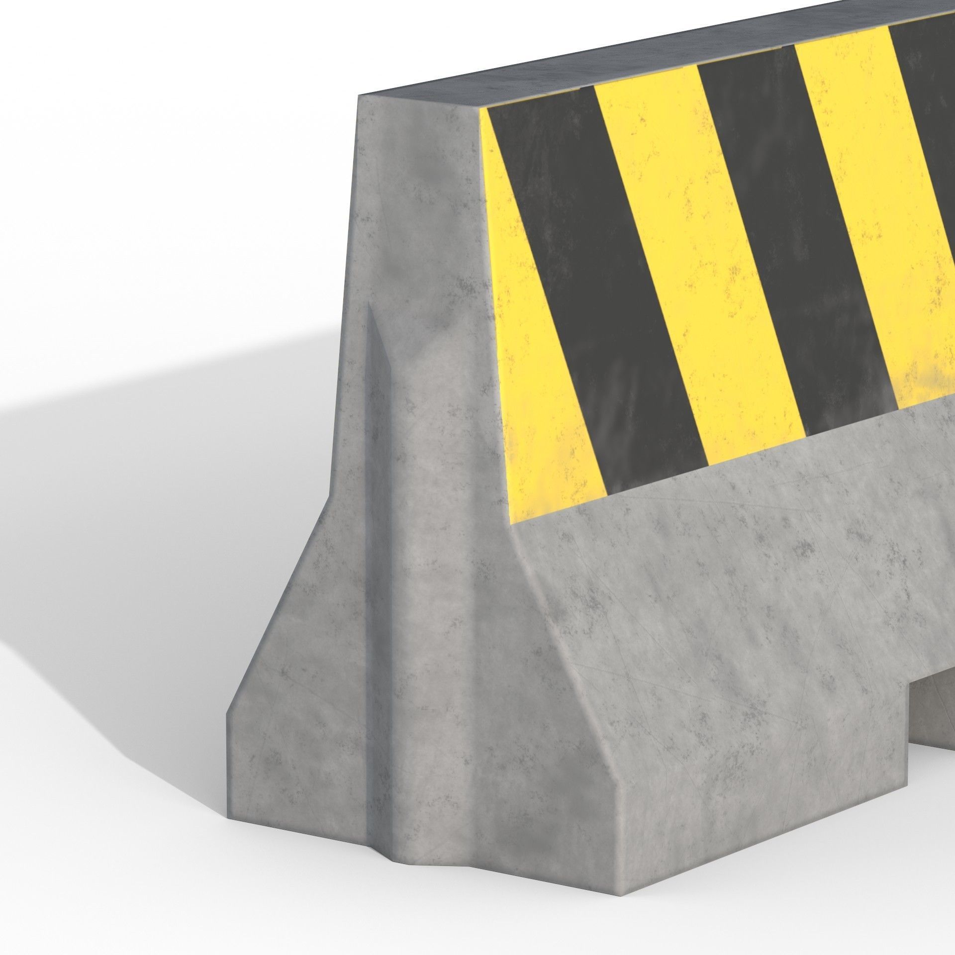 Concrete Traffic Barrier Low-poly 3D model_6