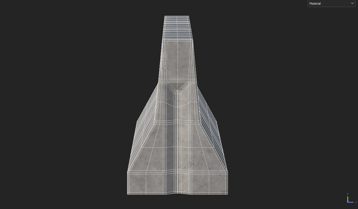 Concrete Traffic Barrier Low-poly 3D model_12