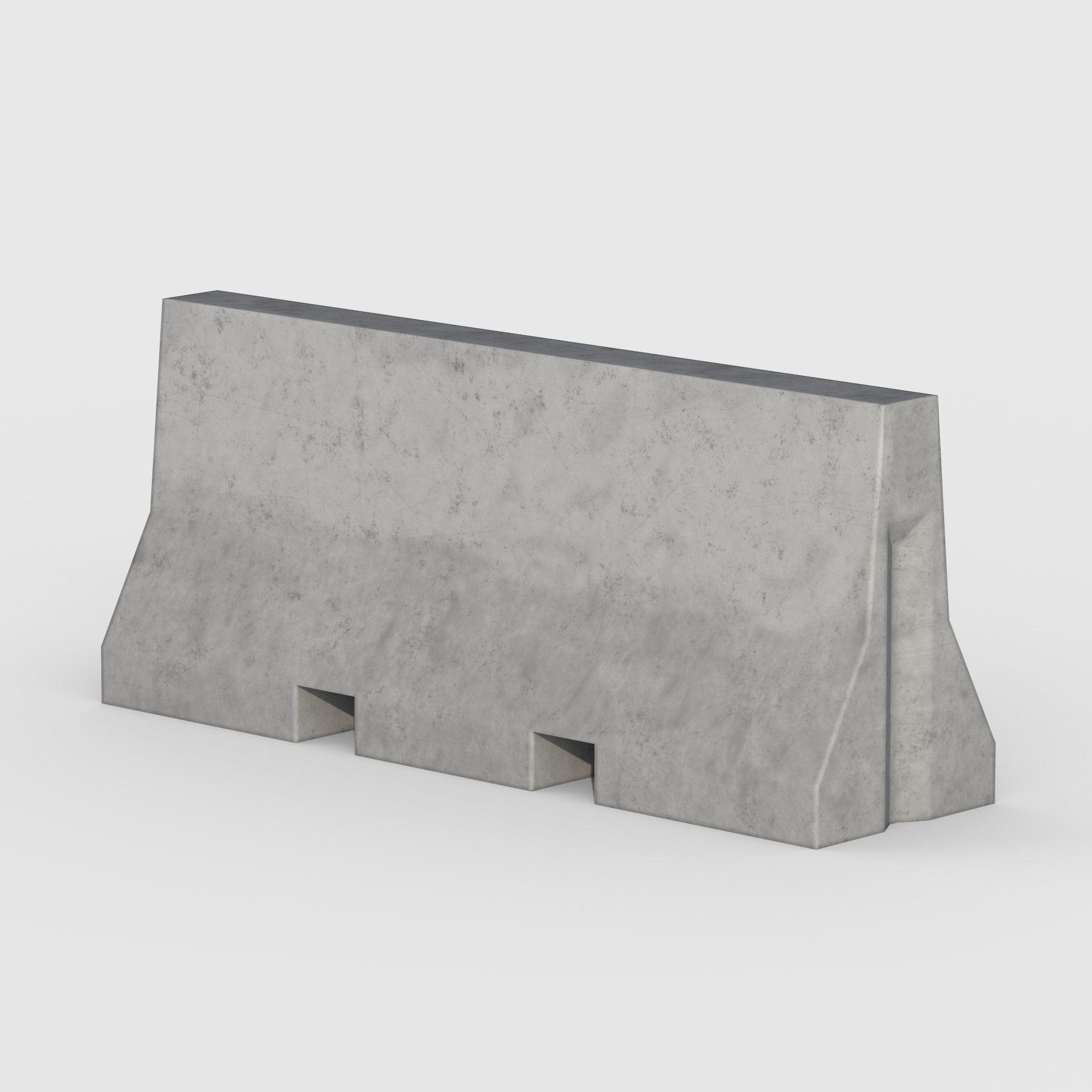 Concrete Traffic Barrier Low-poly 3D model_2