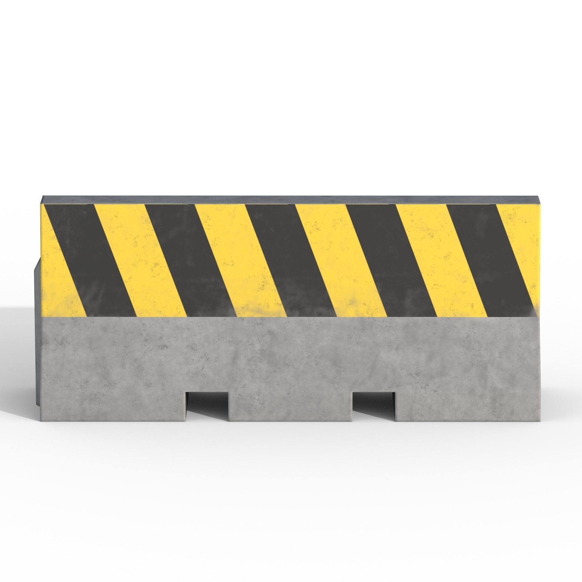 Concrete Traffic Barrier Low-poly 3D model_4