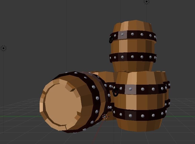 Low Poly Barrel Low-poly 3D model_7