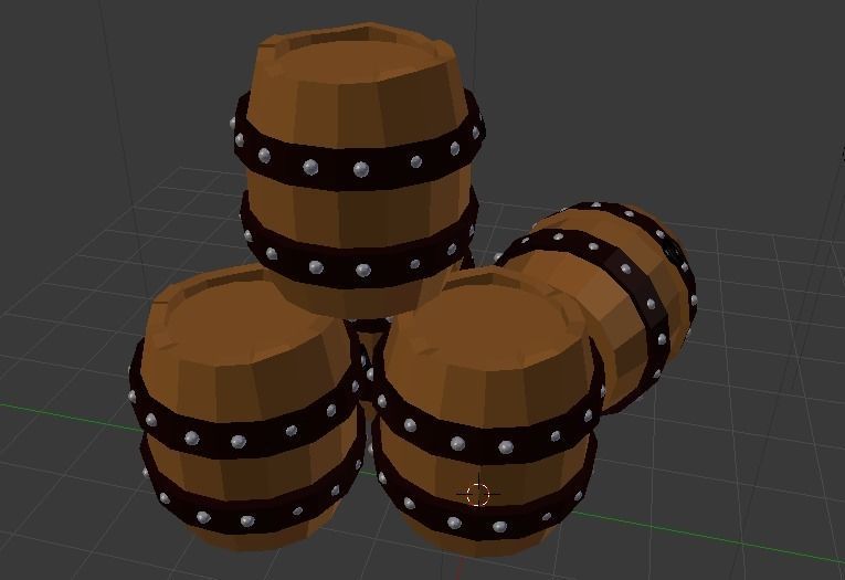 Low Poly Barrel Low-poly 3D model_6