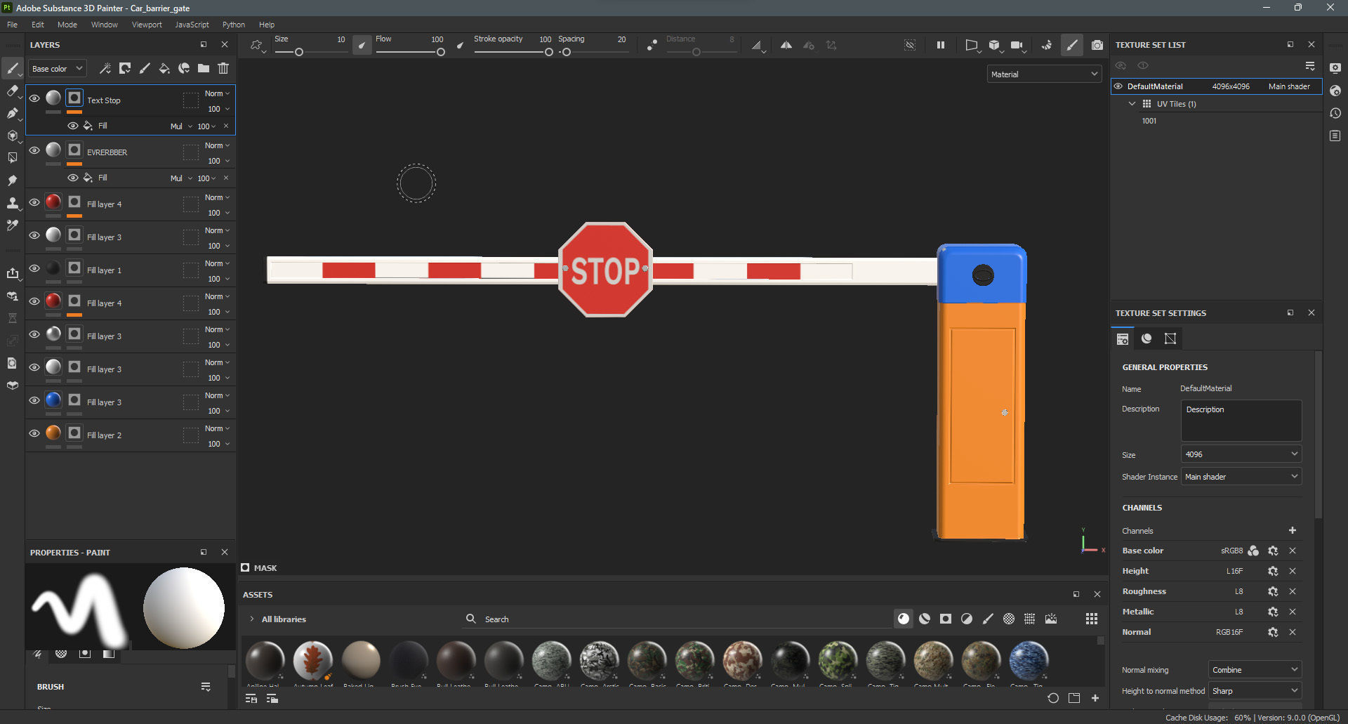 Car Barrier Gate Low-poly 3D model_7