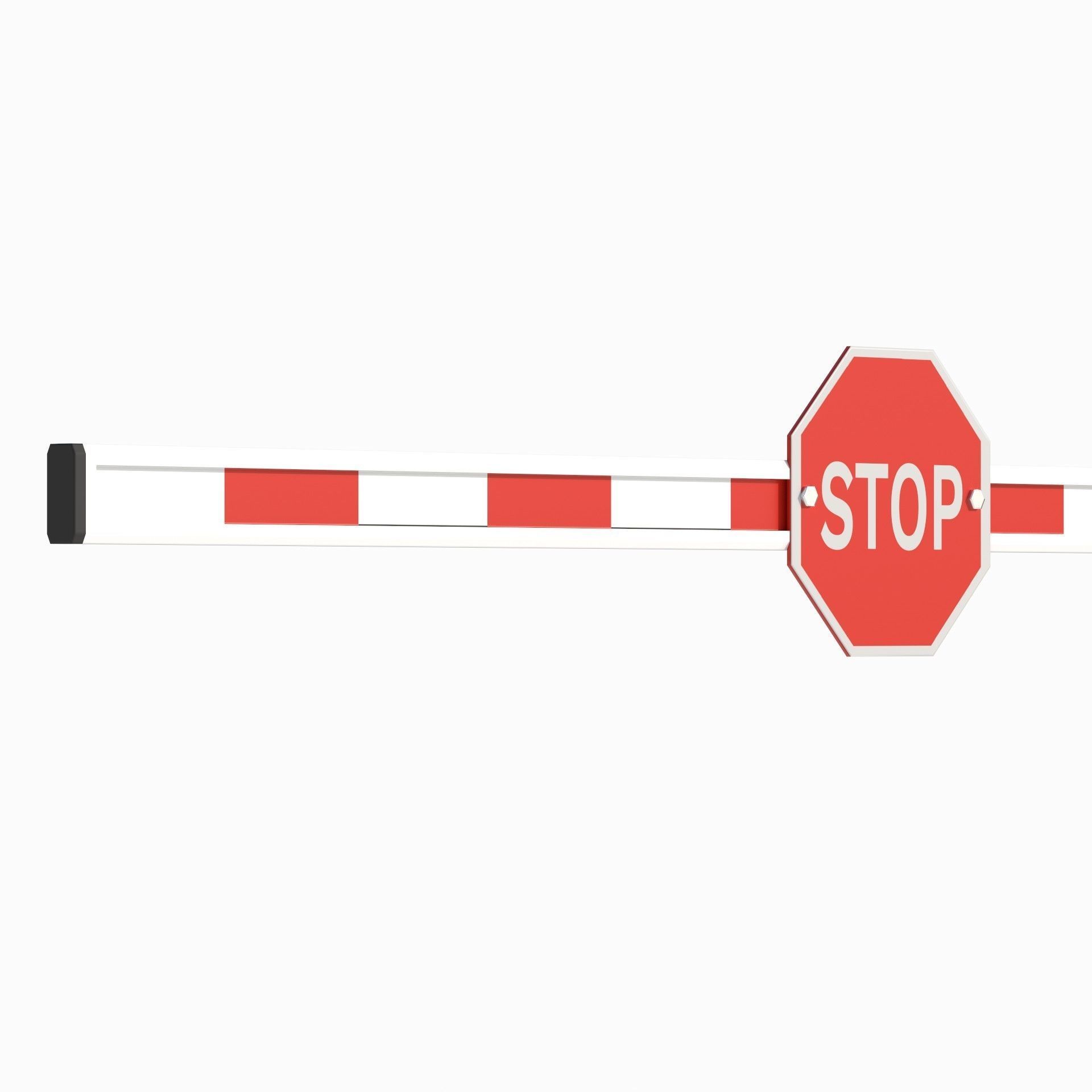 Car Barrier Gate Low-poly 3D model_5