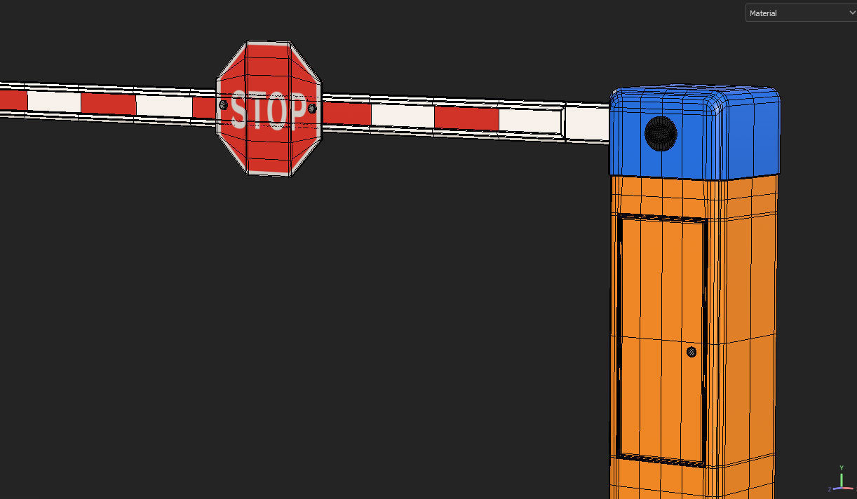Car Barrier Gate Low-poly 3D model_9