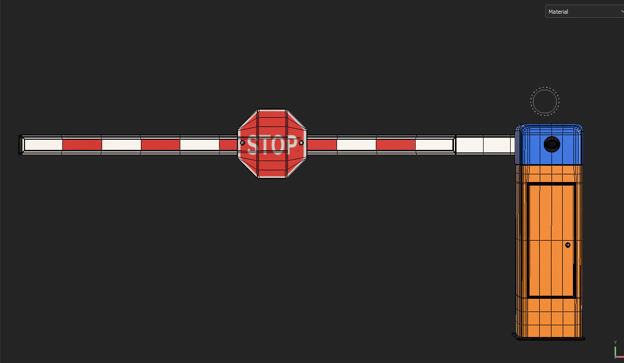 Car Barrier Gate Low-poly 3D model_8