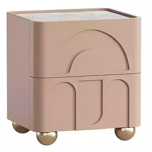 Light Luxury Bedside Table 3D model