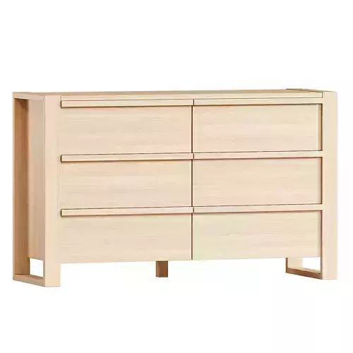 Gemini Kids Light Ash Wood 6-Drawer Wide Dresser